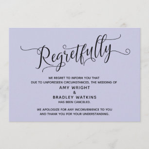 Carte de mariage annulée élégamment regrettable la