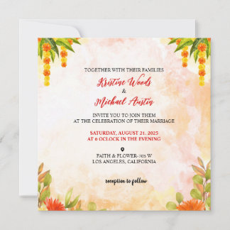 Carte de mariage aquarelle invitation 