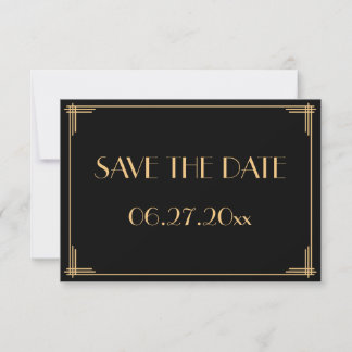 Carte de mariage Art Déco Gatsby pour Save The Dat