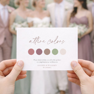 Carte de mariage aux couleurs de tenue florale dou