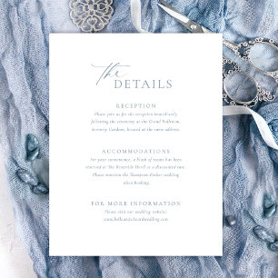 Carte de mariage avec détails Bleu Poussiéreux