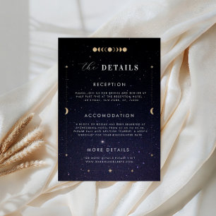 Carte de mariage avec détails de lune étoilée céle