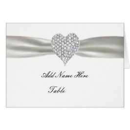Carte de Mariage blanc Diamond Heart