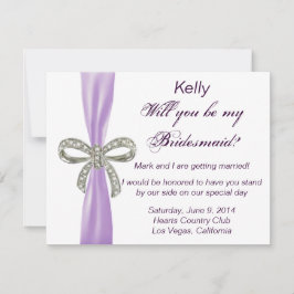 Carte de Mariage Bridesmaid de Bow Diamond Violet