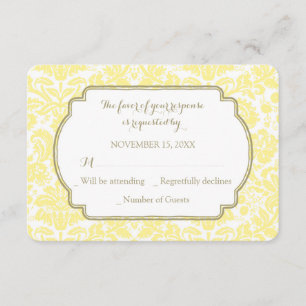 Carte de mariage bronzage jaune de la damassé RSVP