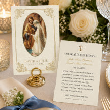 Carte de mariage catholique simple élégante