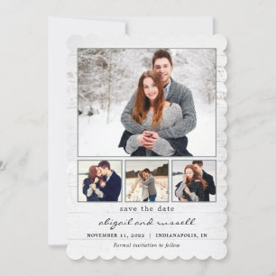 Carte de mariage Collage Chic Rustique pour annonc