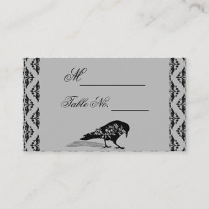 Carte de Mariage de cadre gothique corbeau noir