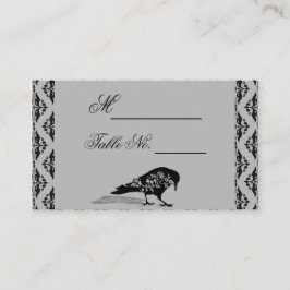 Carte de Mariage de cadre gothique corbeau noir