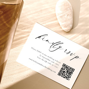 Carte de Mariage de code QR RSVP minimaliste