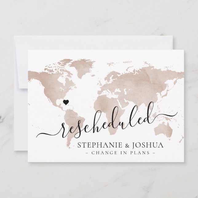 Carte de mariage de destination reportée (Devant)