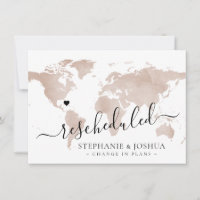 Carte de mariage de destination reportée