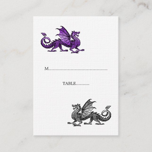 Carte de Mariage de Dragon d'argent violet (Devant)
