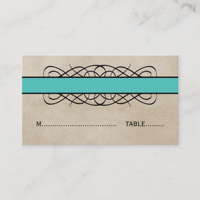 Carte de Mariage de la frontière Aqua Flourish (Devant)