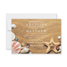 Carte de Mariage de la mer d'étoiles de plage mode