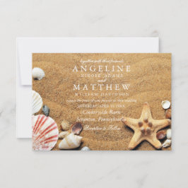 Carte de Mariage de la mer d'étoiles de plage mode