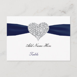 Carte de Mariage de la table bleue de Diamond Hear