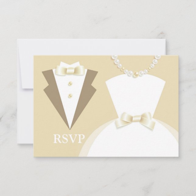 Carte de Mariage de mariée et de mariée RSVP avec  (Devant)