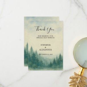 Carte de mariage de Merci de forêt de pins d'aquar