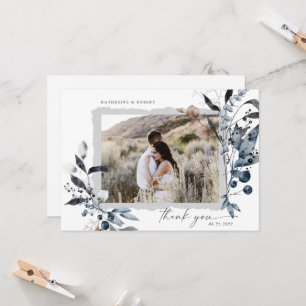 Carte de Mariage de Merci Floral hiver gelé