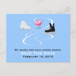 Carte de mariage de patineurs sur glace à envoyer 
