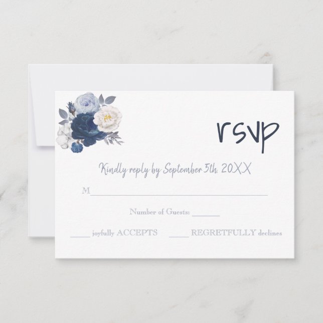 Carte de Mariage de réponse RSVP (Devant)