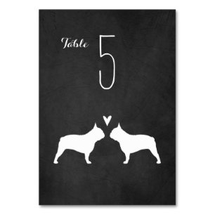 Carte de Mariage de silhouettes de Bulldog en Fran