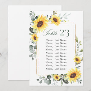 Carte de Mariage de Sunflower Eucalyptus Carte de