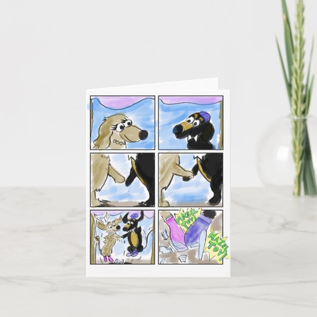 Carte de mariage de teckel ! (Devant)