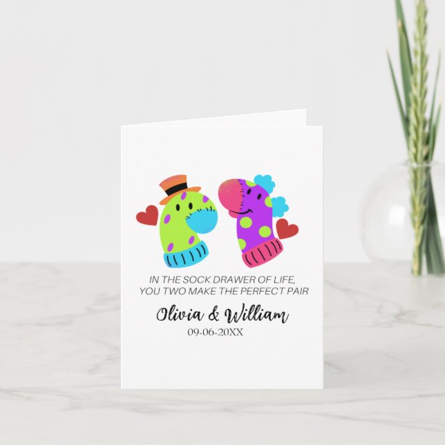 Carte de mariage drôle, Carte de couple, Faire-par (Devant)
