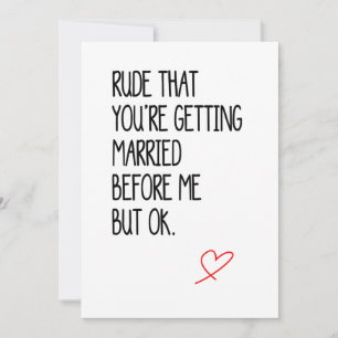 Carte de mariage drôle/Carte de fiançailles pour m