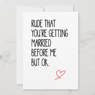 Carte de mariage drôle/Carte de fiançailles pour m
