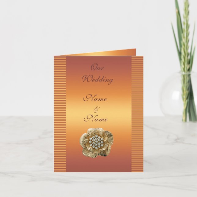 Carte de mariage Économisez la date Diamant Or Or  (Devant)