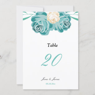 Carte de mariage élégante et chic à table aquarell