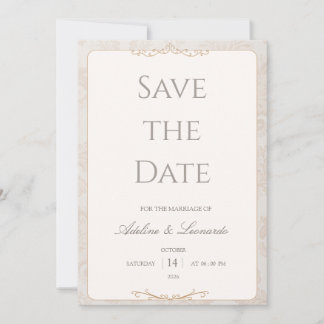 Carte de mariage élégante et minimaliste "save the