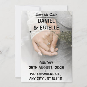 Carte de mariage élégante et romantique pour annon