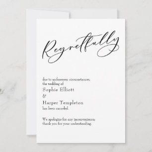 Carte de mariage élégante et simple "Malheureuseme