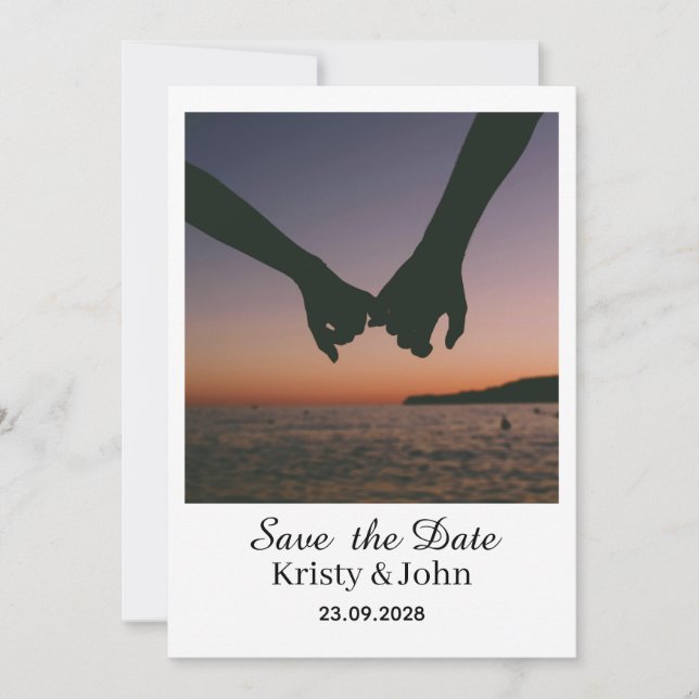 Carte de mariage élégante pour annoncer la date de (Devant)