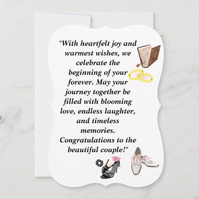 Carte de mariage élégante – Talons noirs chic avec (Devant)