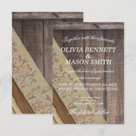 Carte de mariage en bois de Bohème