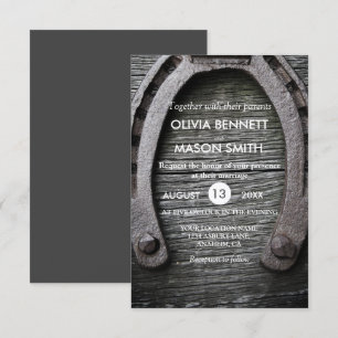 Carte de mariage en fer à cheval de charme