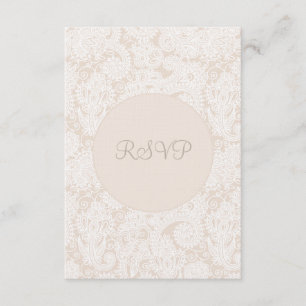 Carte de mariage ene ivoire de dentelle de RSVP
