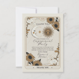 Carte de Mariage Fiançailles Tarot Sun Moon Merci