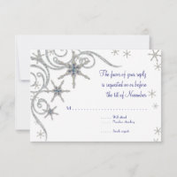 Carte de mariage Flocons de neige d'hiver Joyaux e