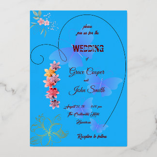 Carte de mariage florale élégante 