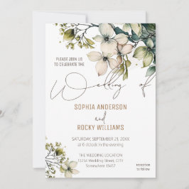 Carte de mariage florale Élégante Bohème Mignonne