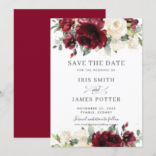 Carte de mariage florale en ivoire de Bourgogne po