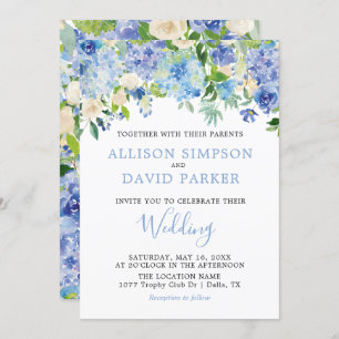 Carte de mariage florale Hydrangeas