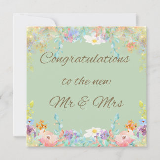 Carte de mariage florale moderne élégante