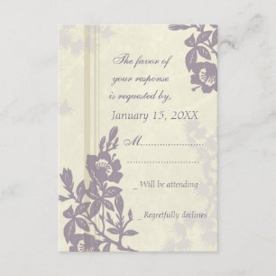 Carte de mariage florale pourpre de RSVP